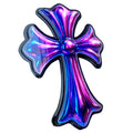3D CHROMED CROSS - 45CM H