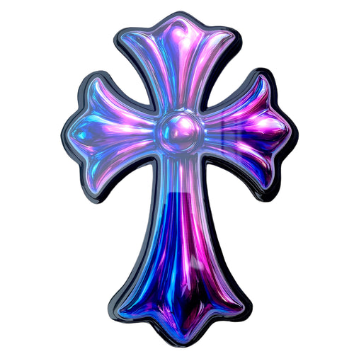 3D CHROMED CROSS - 45CM H
